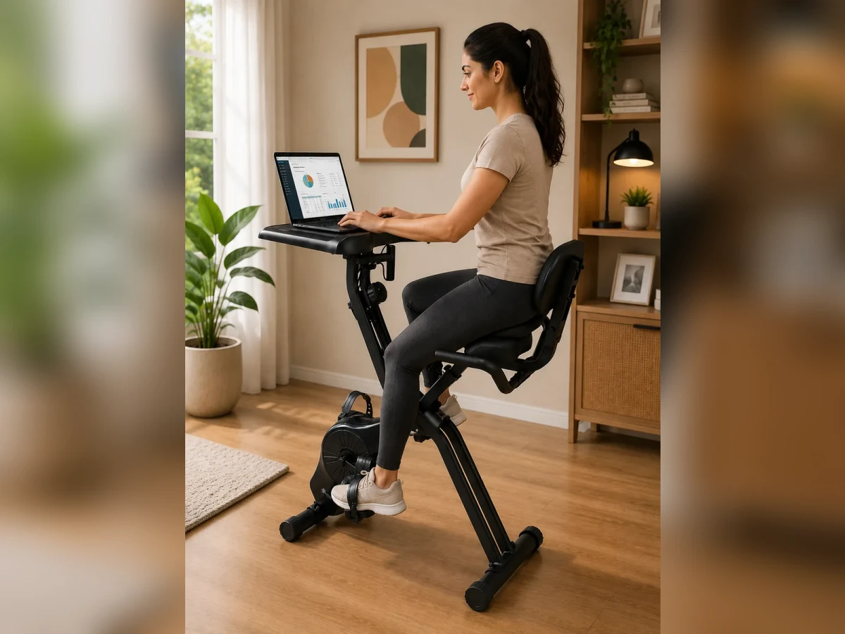 Foldable Exercise Bike with Desk